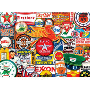 MasterPieces 71834 Flashbacks: Hit the Road Jack Gas Station Signs Collage 1000 Piece Puzzle