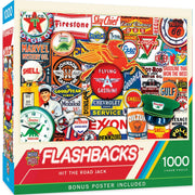 MasterPieces 71834 Flashbacks: Hit the Road Jack Gas Station Signs Collage 1000 Piece Puzzle