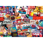 MasterPieces 71948 Flashbacks: Quick Stop Diner Signs Collage 1000 Piece Puzzle