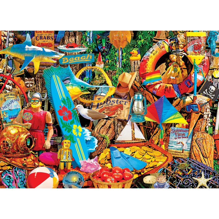 MasterPieces 72038 Flashbacks: Beach Time Flea Market Collage 1000 Piece Puzzle