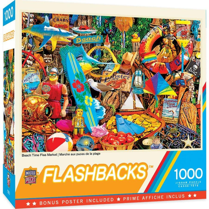 MasterPieces 72038 Flashbacks: Beach Time Flea Market Collage 1000 Piece Puzzle