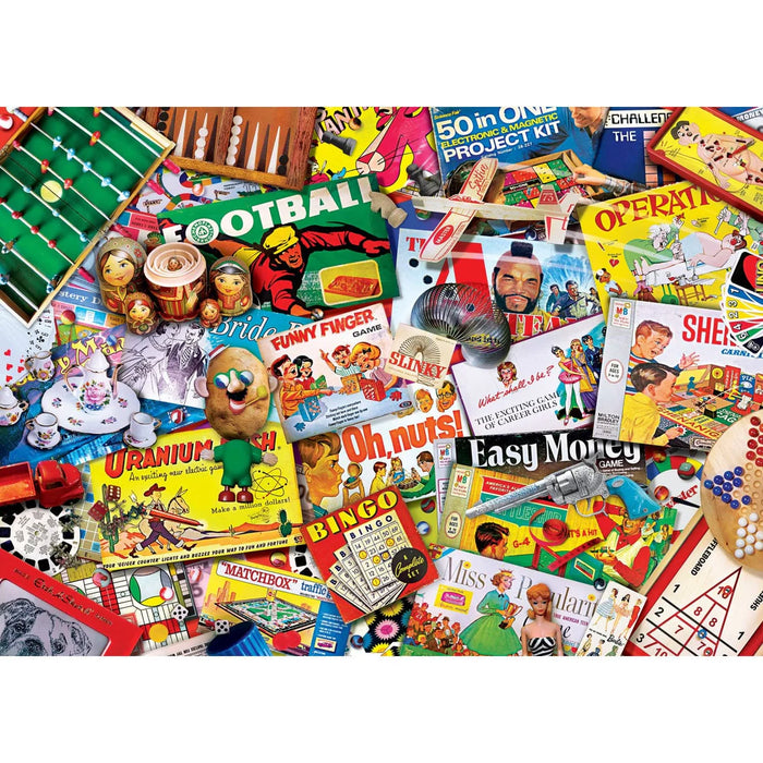 MasterPieces 72139 Flashbacks: Family Game Night Collage Puzzle 1000 Piece Puzzle
