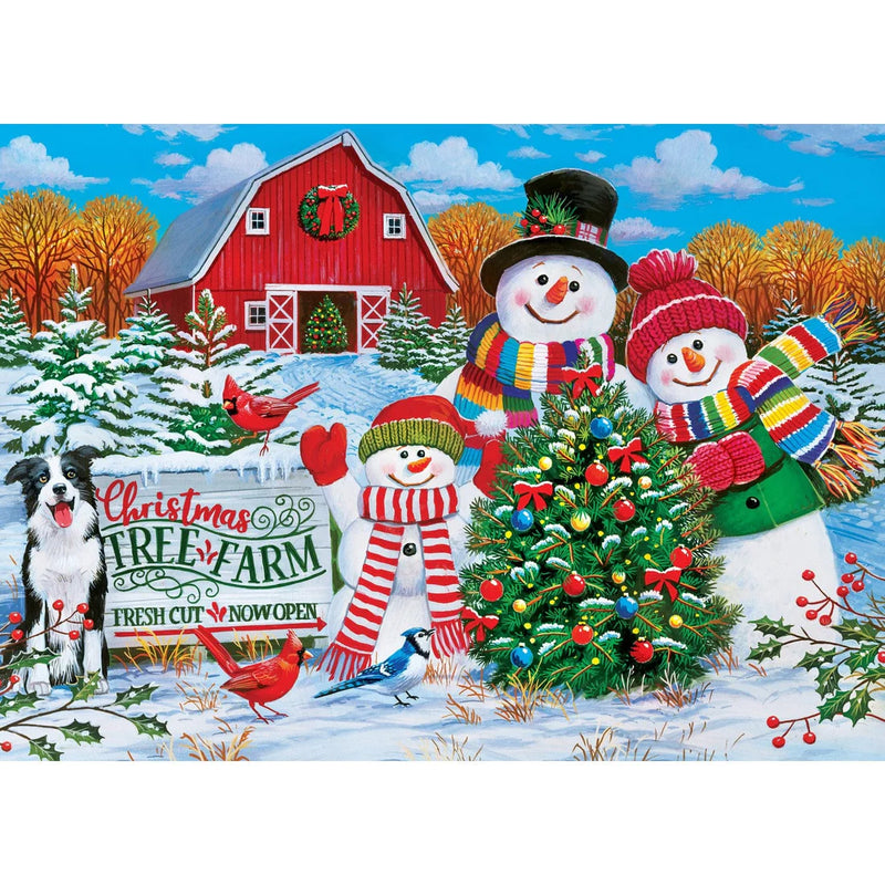 MasterPieces 72176 Christmas Holiday Tree Farm with Snowmen Puzzle 1000 Piece Puzzle