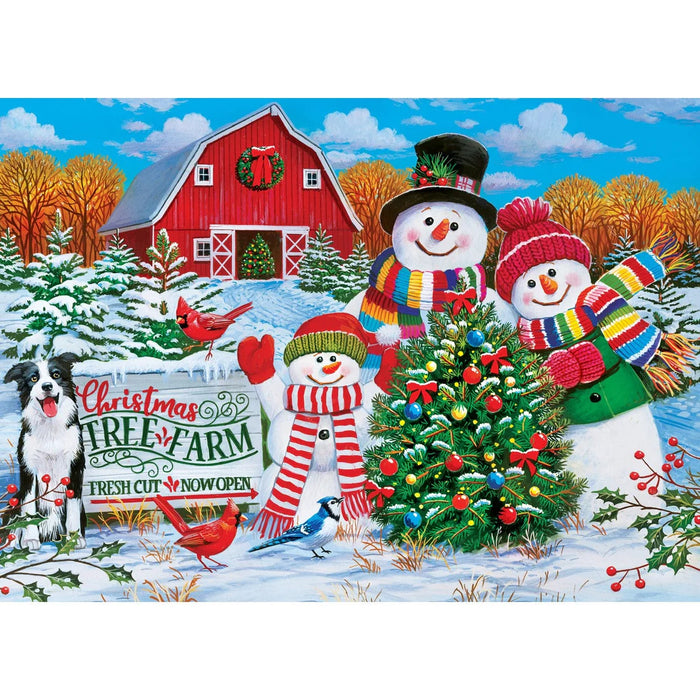 MasterPieces 72176 Christmas Holiday Tree Farm with Snowmen Puzzle 1000 Piece Puzzle