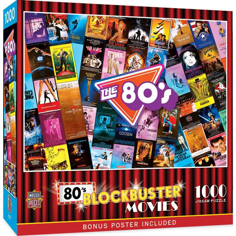 MasterPieces 72203 Blockbuster Movies: 1980s Collage Puzzle 1000 Piece Puzzle