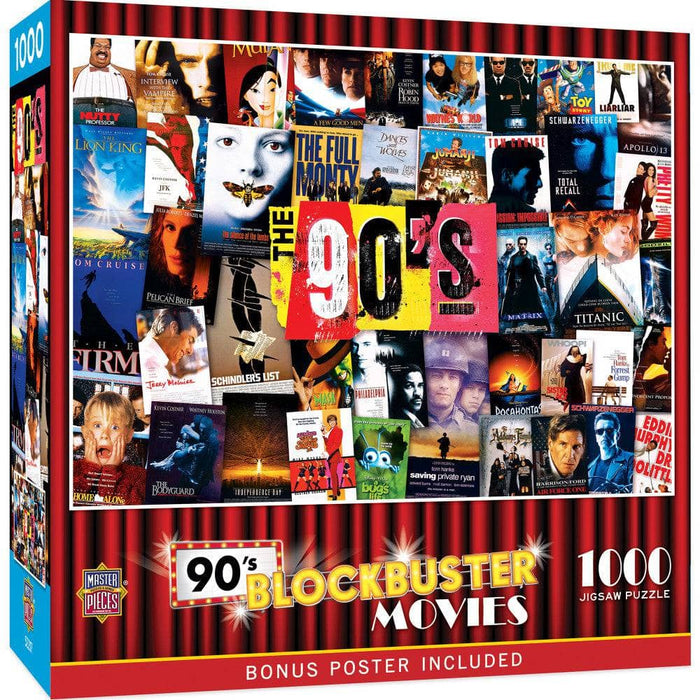 MasterPieces 72204 Blockbuster Movies: 1990s Collage Puzzle 1000 Piece Puzzle