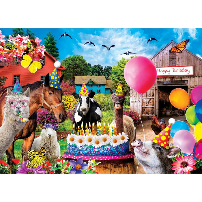 MasterPieces 72219 Wild & Whimsical: Birthday Party Animals Puzzle 1000 Piece Puzzle