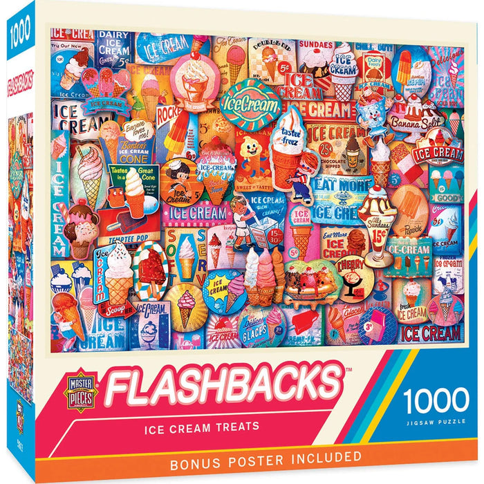 MasterPieces 72252 Flashbacks: Ice Cream Treats Collage Puzzle 1000 Piece Puzzle