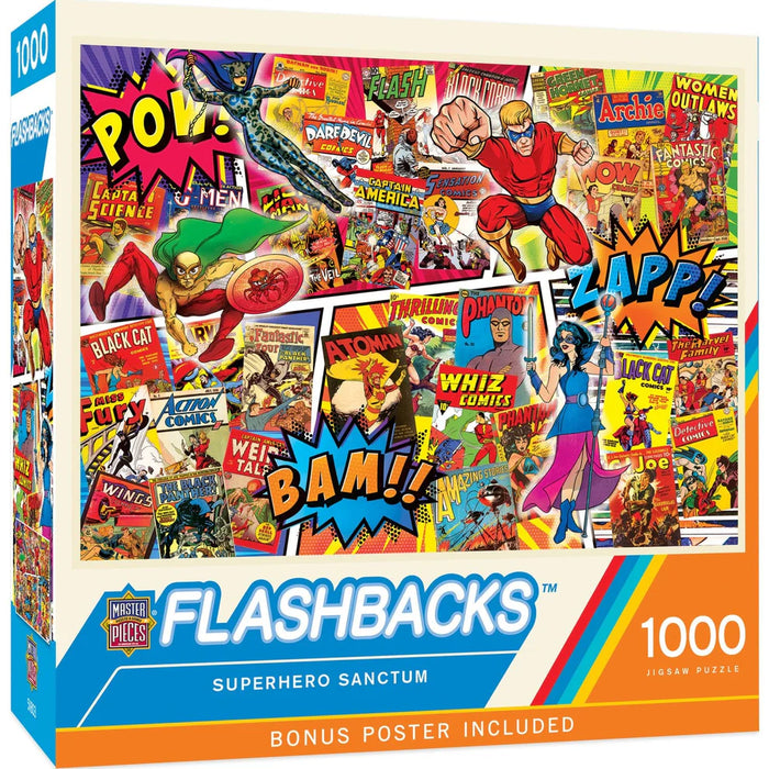 MasterPieces 72541 Flashbacks: Superhero Sanctum Collage 1000 Piece Puzzle