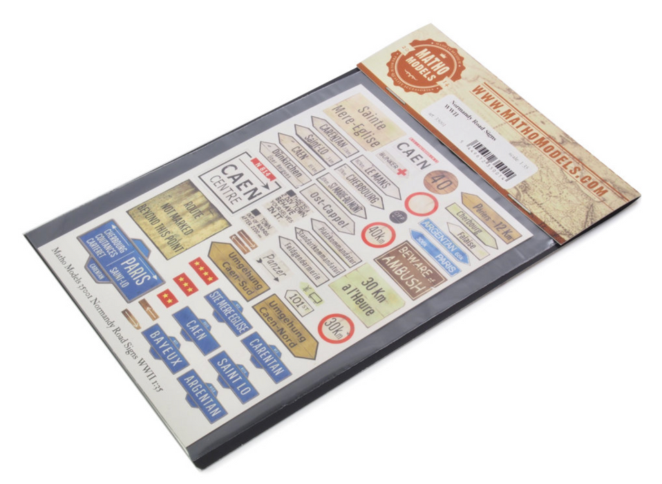Matho Models 35001 1/35 WWII Normandy Road Signs Printed Paper (49 different)