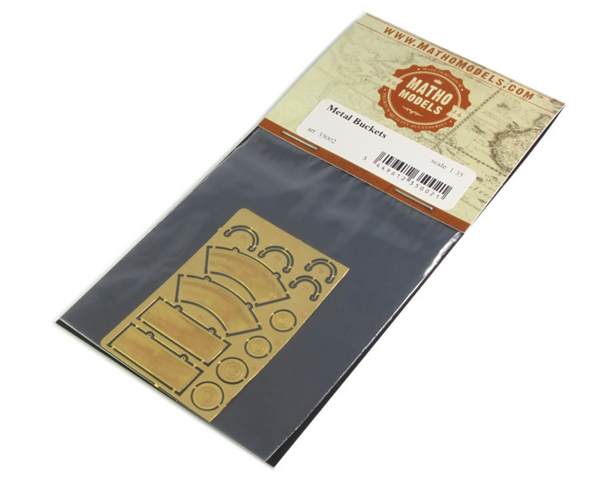Matho Models 35002 1/35 Metal-Type Buckets Photo-Etch (2 inclined, 2 straight)