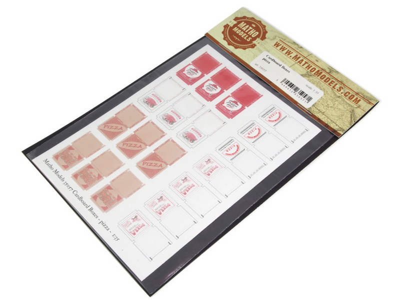Matho Models 35057 1/35 Cardboard Boxes Pizza Printed Paper (38) (6 different designs)