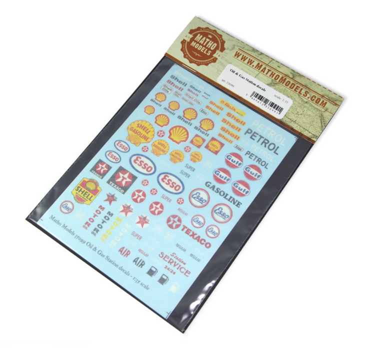 Matho Models 35099 1/35 Oil & Gas Station Decals (Various Brands)