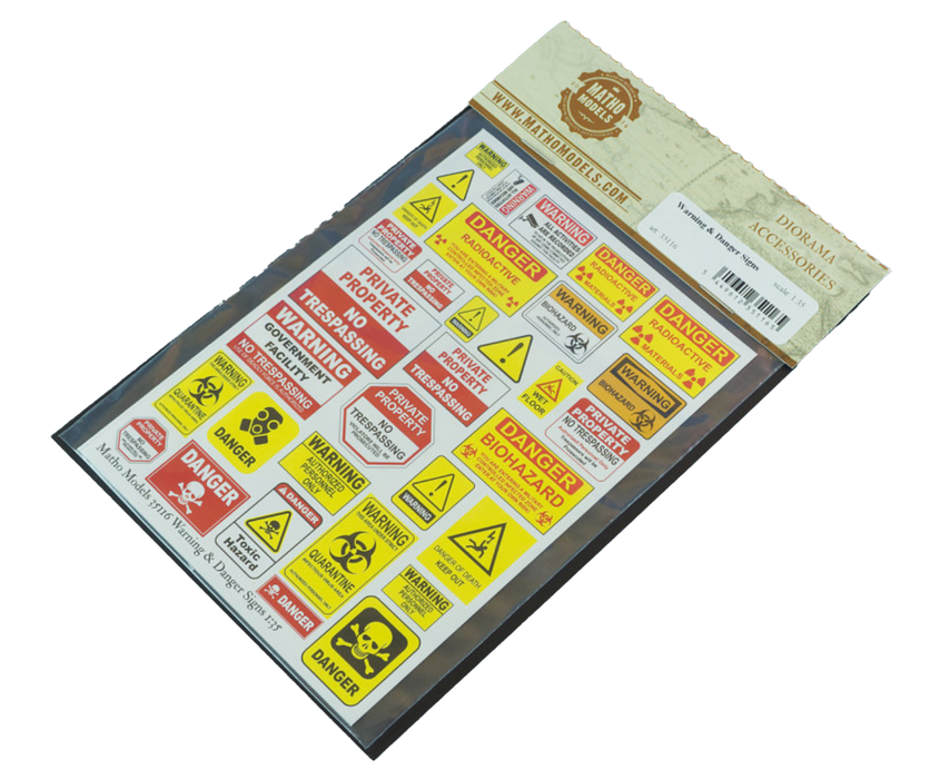 Matho Models 35116 1/35 Warning & Danger Signs Printed Paper (66)