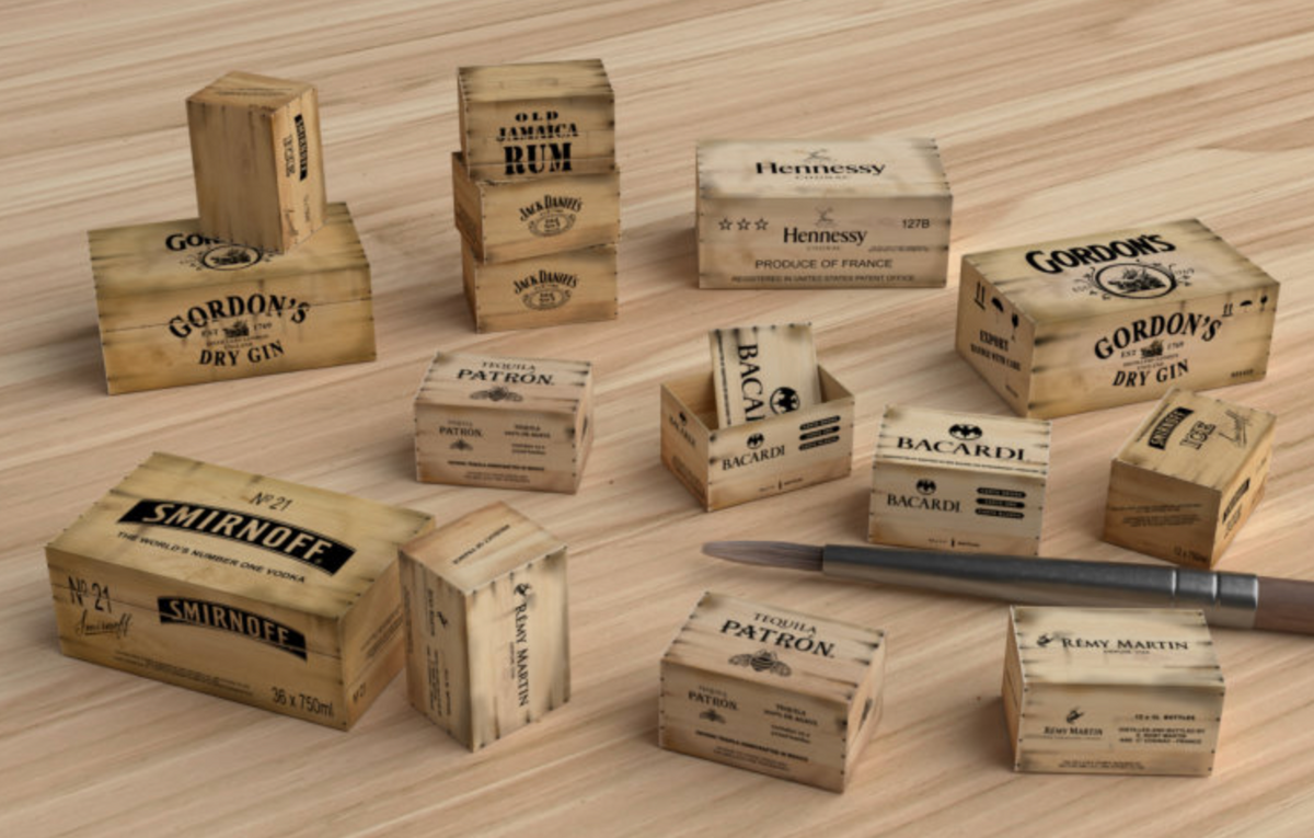 Matho Models 35131 1/35 Wooden-Type Liquors Crates Printed Paper (16 ...