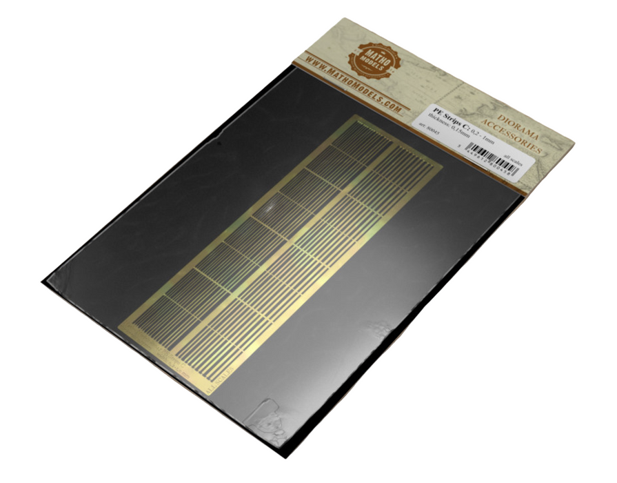 Matho Models 80045 Multi-Scale 0.2-1mm Brass Strips 0.15mm Thickness