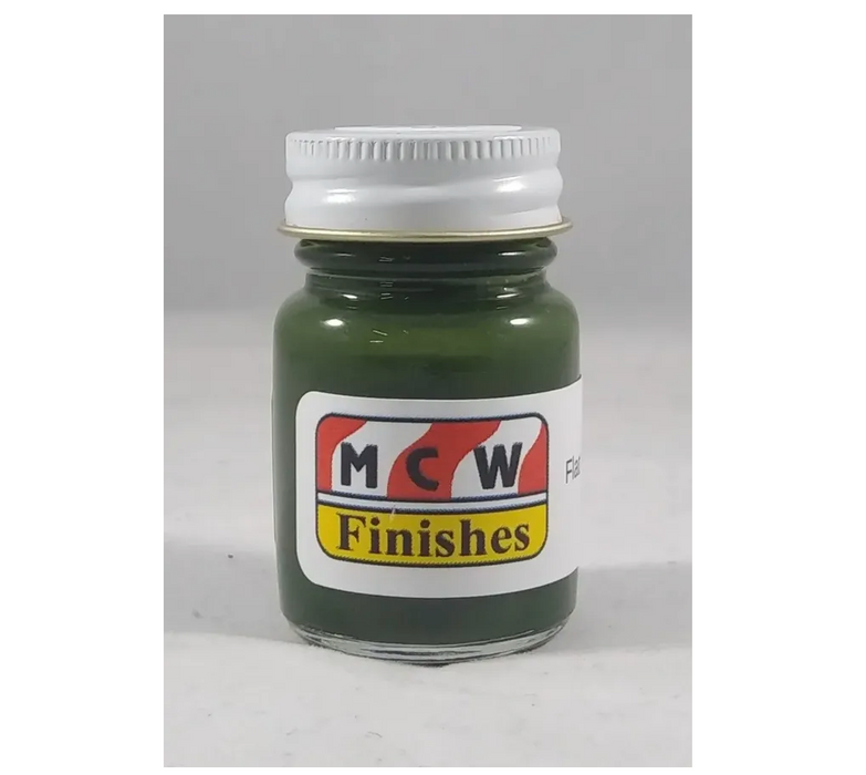 MCW Finishes 10017E Flat Medium Green Enamel Paint 15ml (0.5oz)