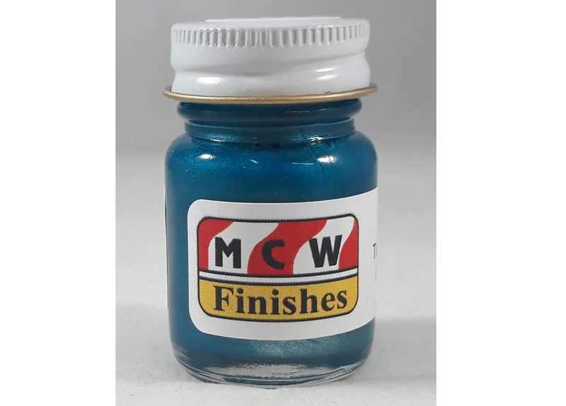 MCW Finishes 6012E Tasco Turquoise Metallic Enamel Paint 15ml (0.5oz)