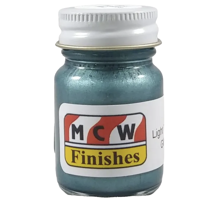 MCW Finishes 6757E Gloss Light Turqoise Metallic Enamel Paint 15ml (0.5oz)