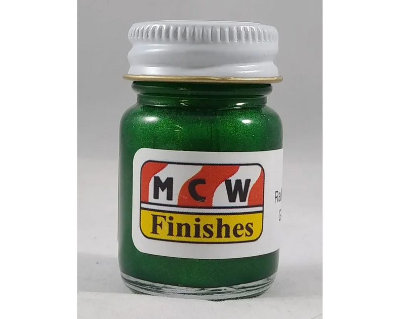 MCW Finishes 6803E Gloss Rallye Green Metallic Enamel Paint 15ml (0.5oz)