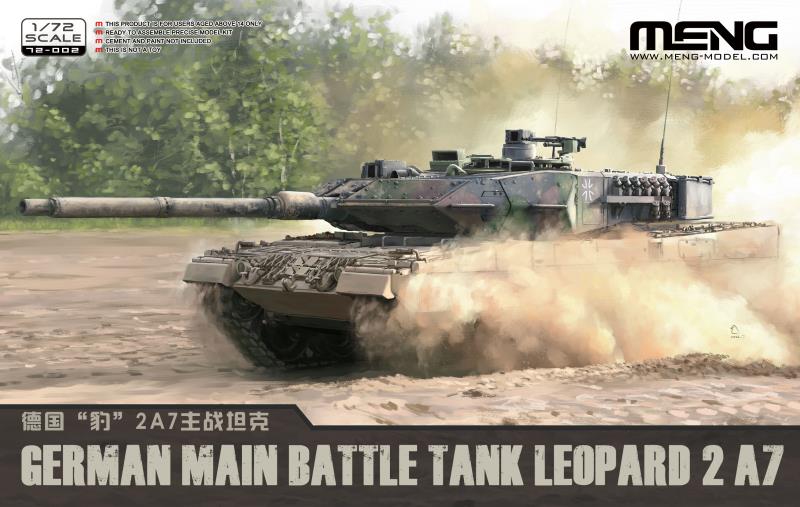 Meng Model 72002 1/72 Scale German Leopard 2A7 Battle Tank Kit