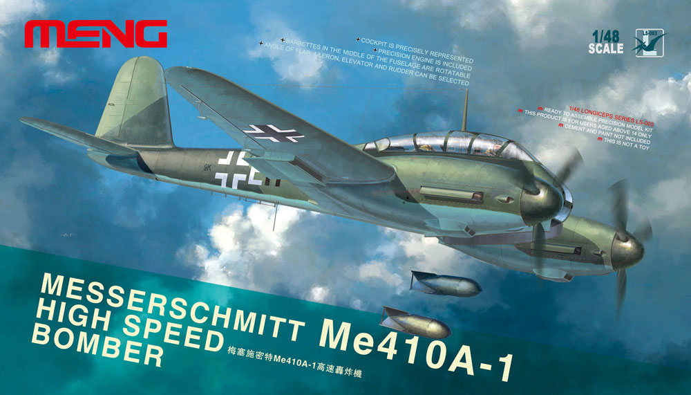 Meng Model LS-003 1/48 Messerschmitt Me 410A-1 High Speed Bomber Model Kit