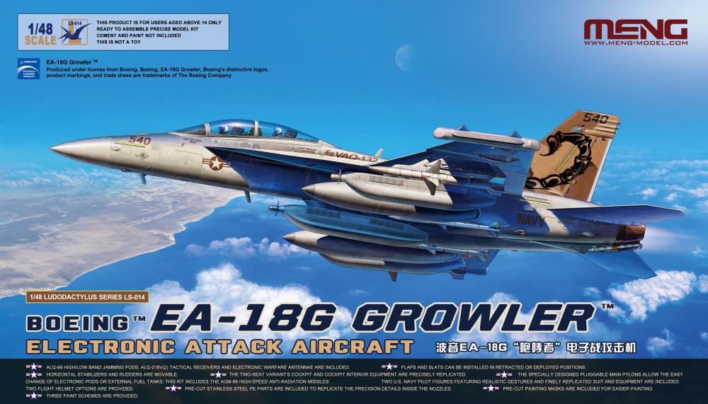 Meng Model LS-014 1/48 Boeing EA-18G Growler Model Kit