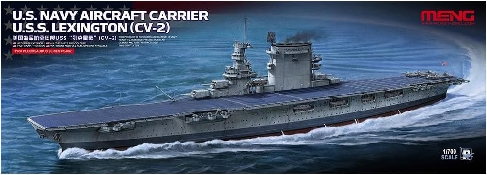 Meng Model PS002 1/700 U.S. Navy Aircraft Carrier U.S.S. Lexington CV-2 Model Kit