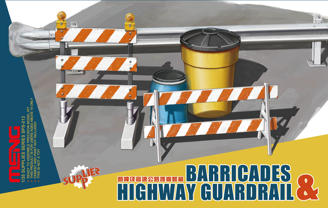 Meng Model SPS-0013 1/35 Barricades and Highway Guardrails Diorama Accessory Kit