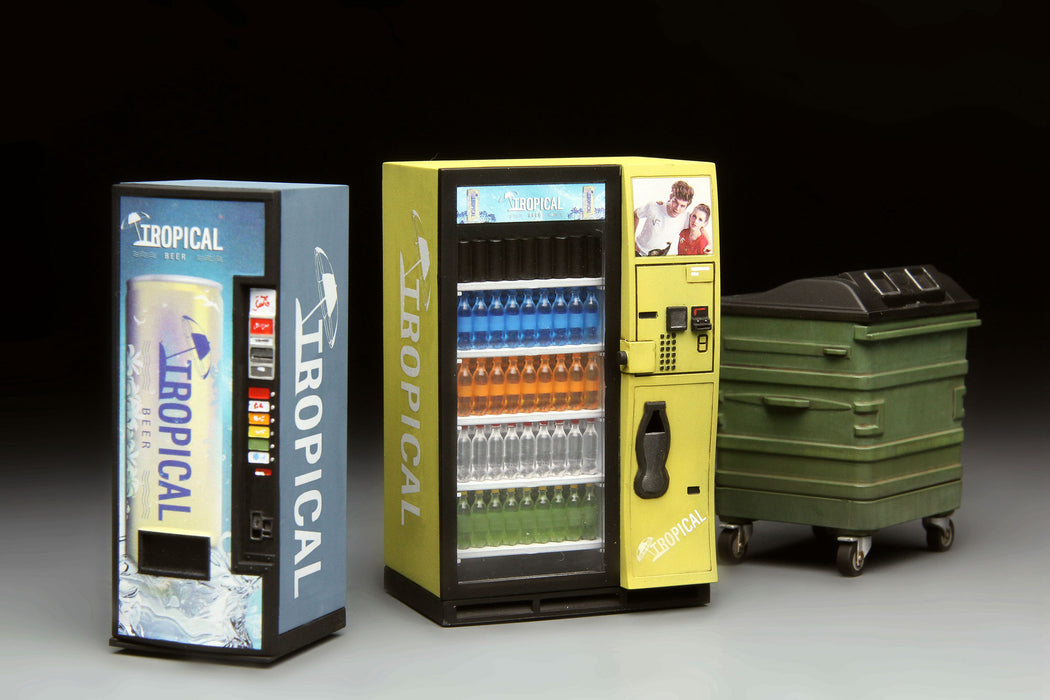 Meng Model SPS-0018 1/35 Vending Machine and Dustbin Accessory Kit