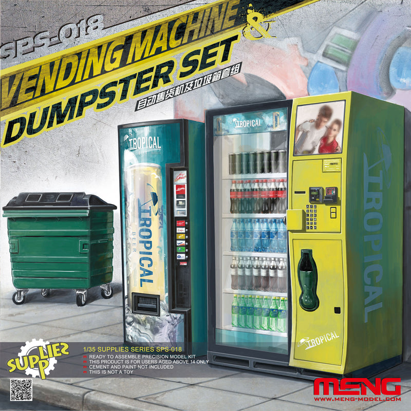 Meng Model SPS-0018 1/35 Vending Machine and Dustbin Accessory Kit
