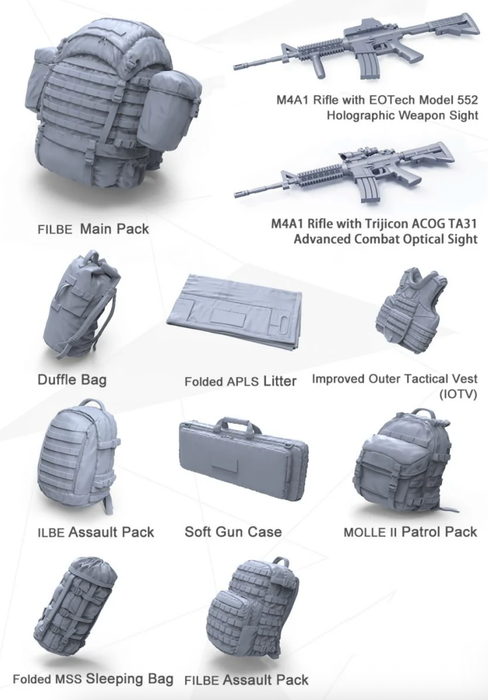 Meng Model SPS-0027 1/35 Modern U.S. Marines Individual Load-carrying Equipment Accessory Kit