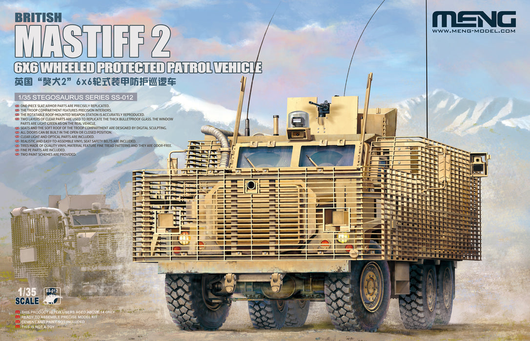 Meng Model SS-012 1/35 British Mastiff 2 6x6 Wheeled Protected Patrol Vehicle Model Kit