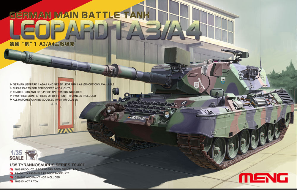 Meng Model TS-007 1/35 German Main Battle Tank Leopard 1 A3/A4 Model Kit