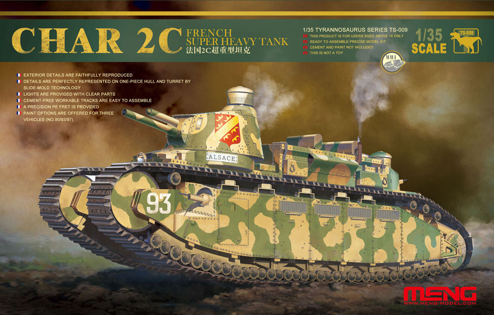 Meng Model TS-009 1/35 Char 2C French Super Heavy Tank Model Kit