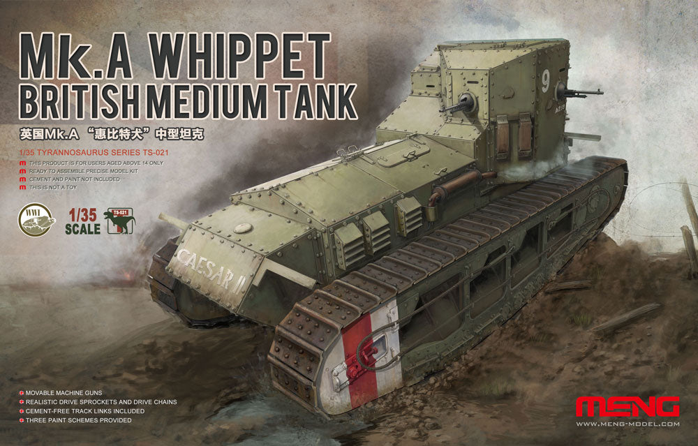 Meng Model TS-021 1/35 Mk.A Whippet British Medium Tank Model Kit