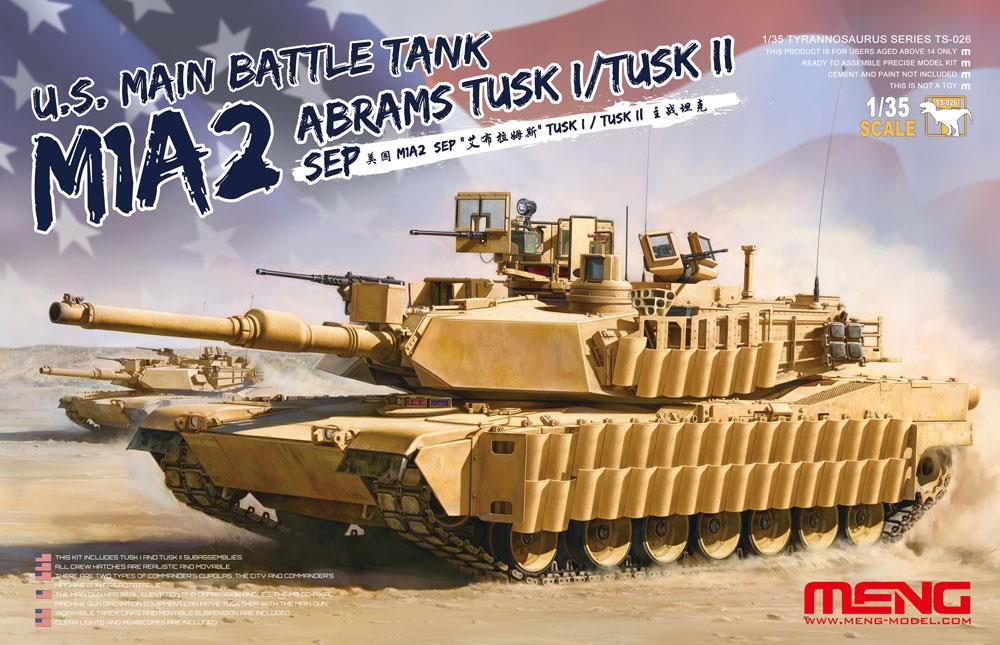 Meng Model TS-026 1/35 U.S. Main Battle Tank M1A2 Abrams TUSK I/TUSK II SEP Model Kit