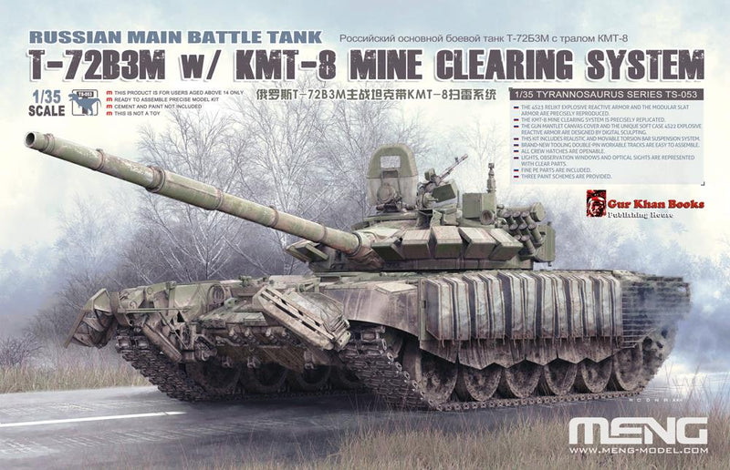Meng Model TS-053 1/35 Russian T-72B3M with KMT-8 Mine Clearing System Model Kit