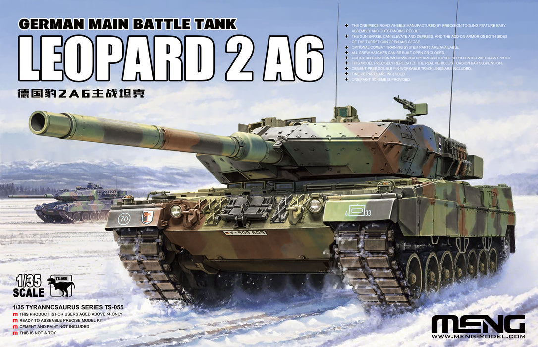 Meng Model TS-055 1/35 Leopard 2 A6 German Main Battle Tank Model Kit
