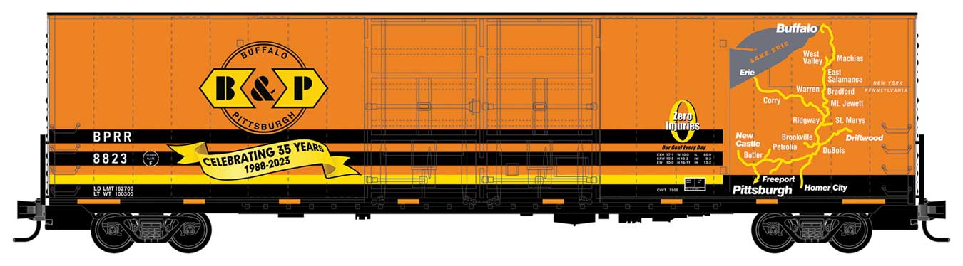Micro-Trains 102 00 230 N Scale 60' Boxcar Buffalo & Pittsburgh BPRR 8823