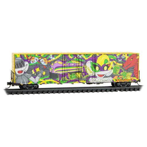 Micro Trains 102 00 310 N Scale 60' Double Plug Door Boxcar Micro-Mouse Mardi Gras