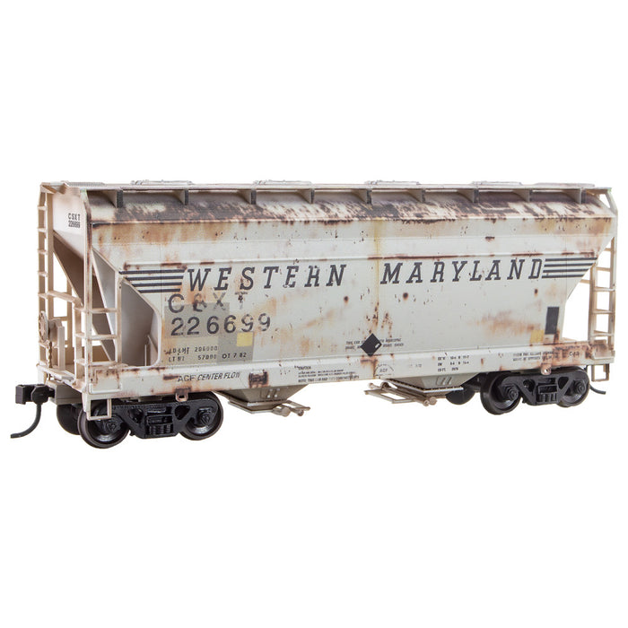 Micro-Trains 2200 004 HO Scale 2 Bay ACF Covered Hopper Kit (Weathered) Ex WM CSXT 226699