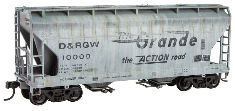 Micro-Trains 2200 005 HO Scale 2 Bay ACF Covered Hopper Kit (Weathered) Rio Grande DRGW 10000