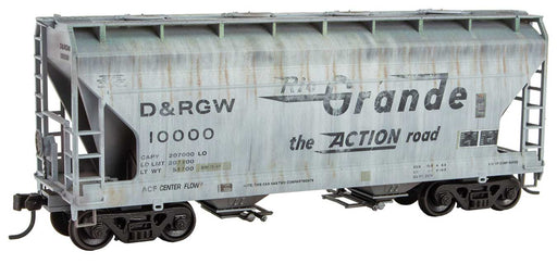 Micro-Trains 2200 005 HO Scale 2 Bay ACF Covered Hopper Kit (Weathered) Rio Grande DRGW 10000