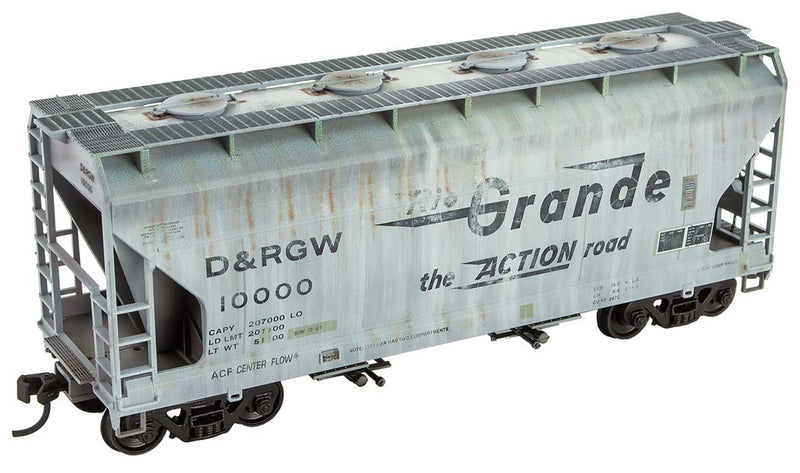 Micro-Trains 2200 005 HO Scale 2 Bay ACF Covered Hopper Kit (Weathered) Rio Grande DRGW 10000