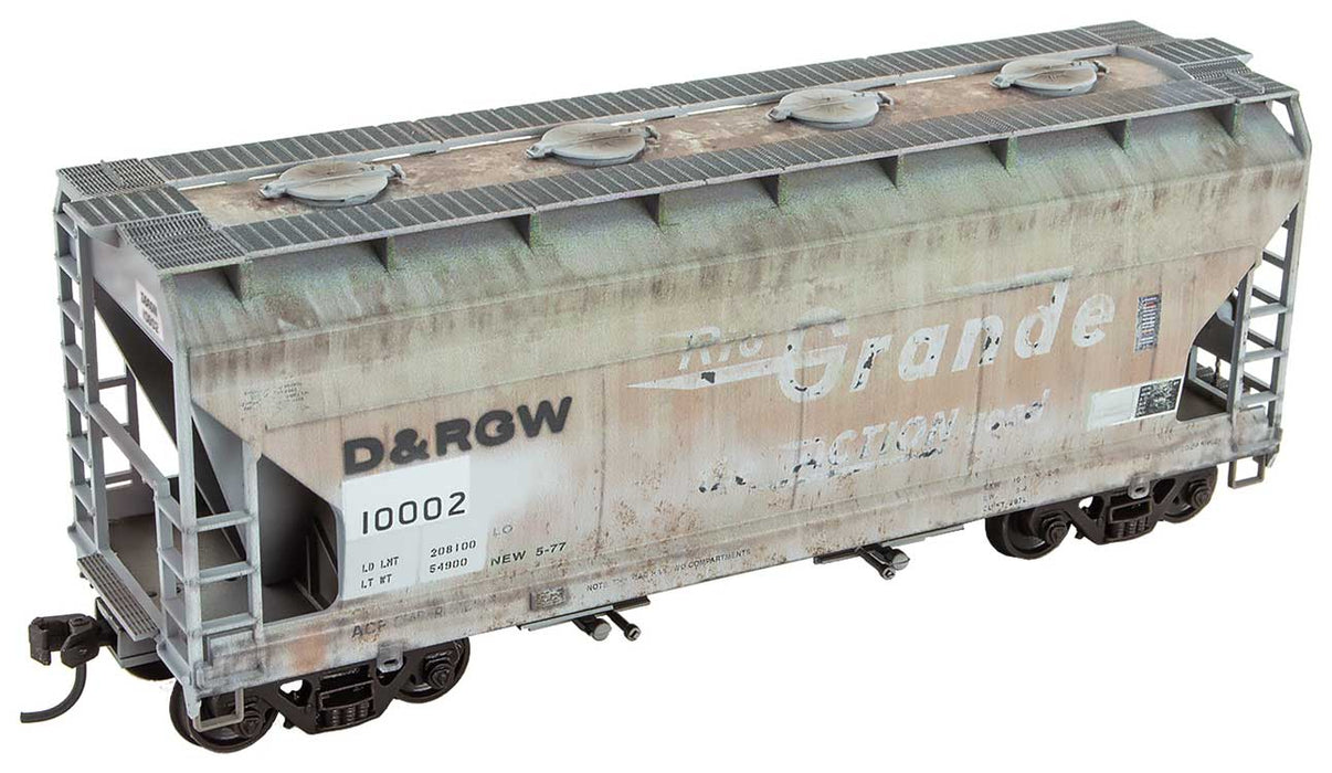 Micro-Trains 2200 006 HO Scale 2 Bay ACF Covered Hopper Kit (Weathered) Rio Grande DRGW 10002