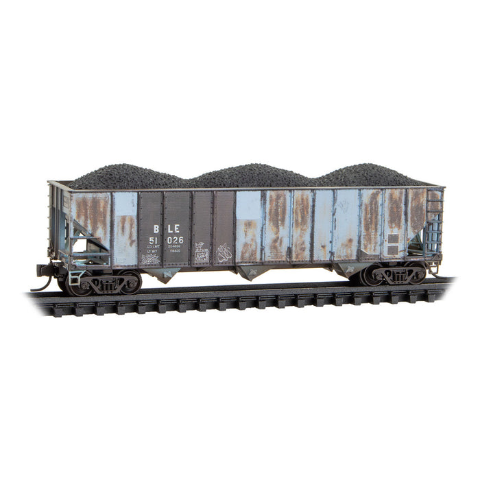Micro-trains 983 05 085 N Scale Weathered 100 Ton Hopper Ex-Rock Bessemer & Lake Erie B&LE (2 Pack)