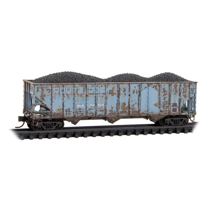 Micro-trains 983 05 085 N Scale Weathered 100 Ton Hopper Ex-Rock Bessemer & Lake Erie B&LE (2 Pack)