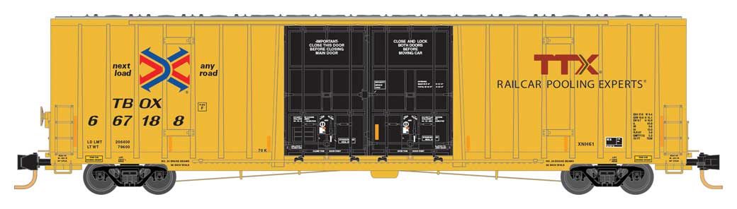 Micro-Trains 993 01 850 N Scale 60' Hi-Cube Boxcar TTX TBOX 3 Pack - NOS