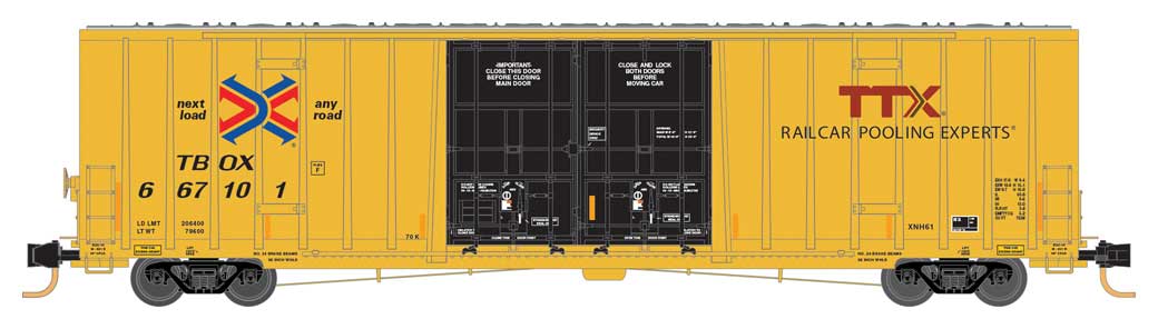 Micro-Trains 993 01 850 N Scale 60' Hi-Cube Boxcar TTX TBOX 3 Pack - NOS